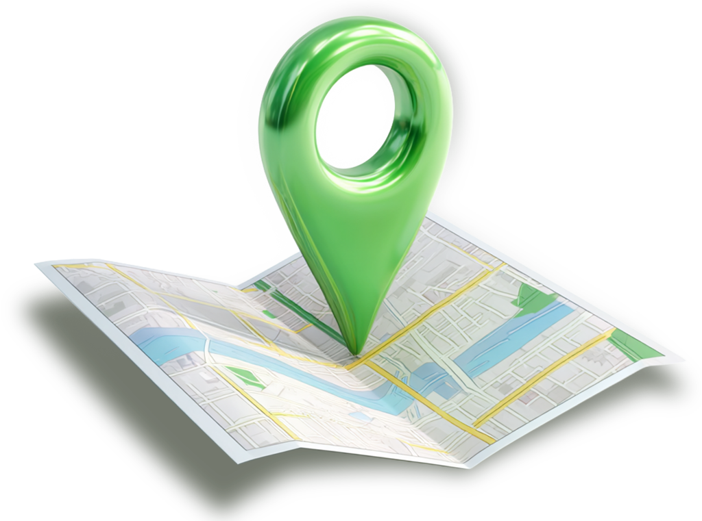 Map and location pin illustration